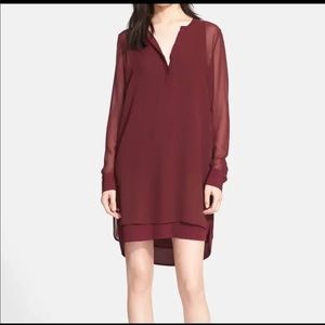 Vince shirt dress burgundy size 6